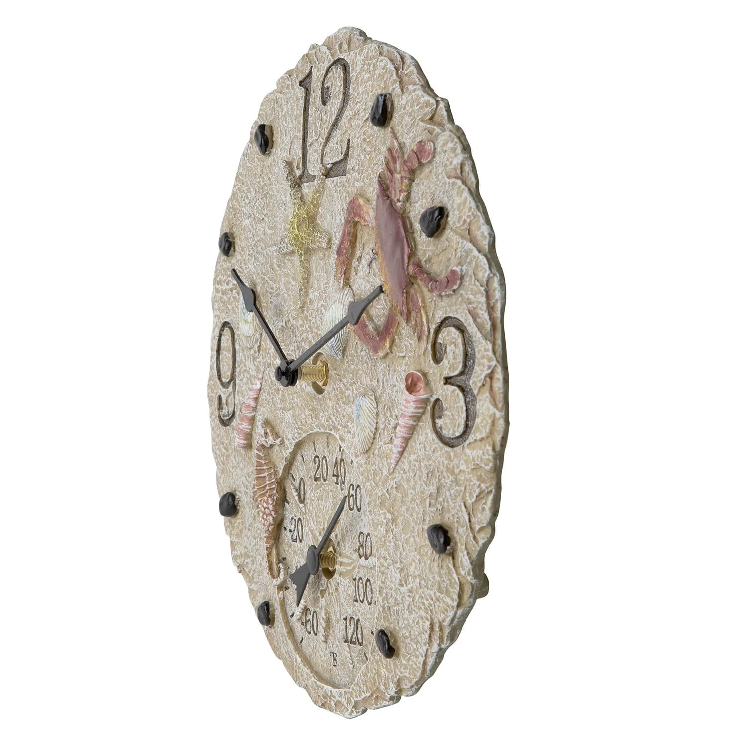 12" Seashells Thermometer with Clock - Image 3