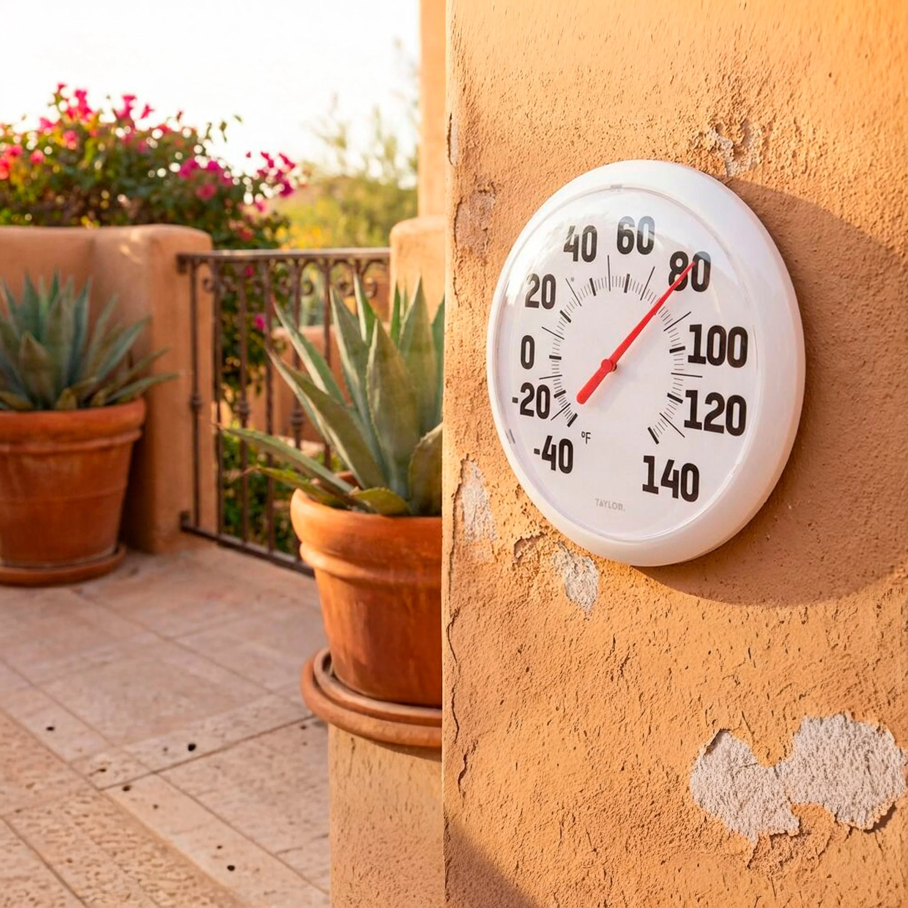 13.25" Big & Bold Dial Outdoor Thermometer, White - Image 2