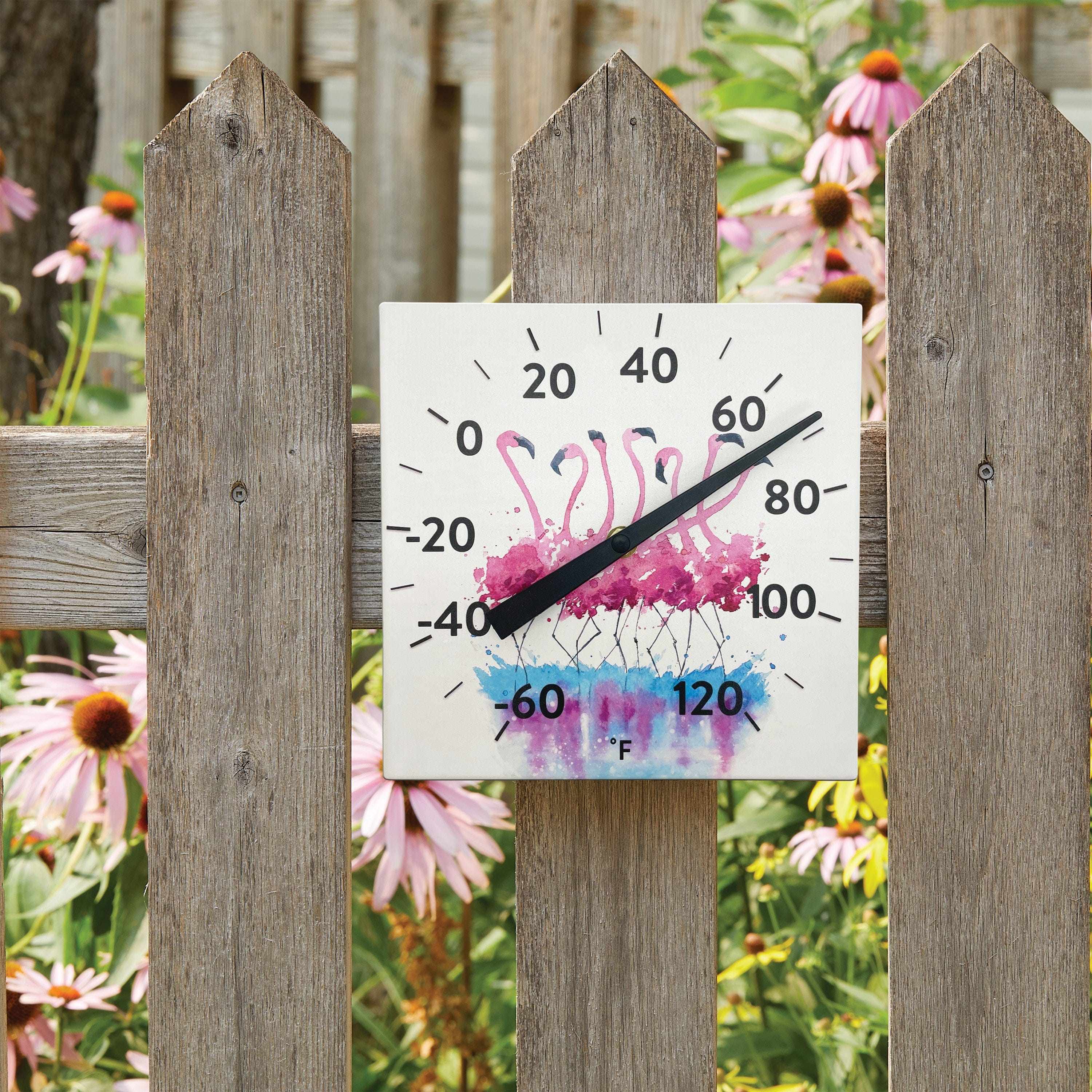 Ceramic Flamingo Tabletop and Hanging Decorative Thermometer - Image 2