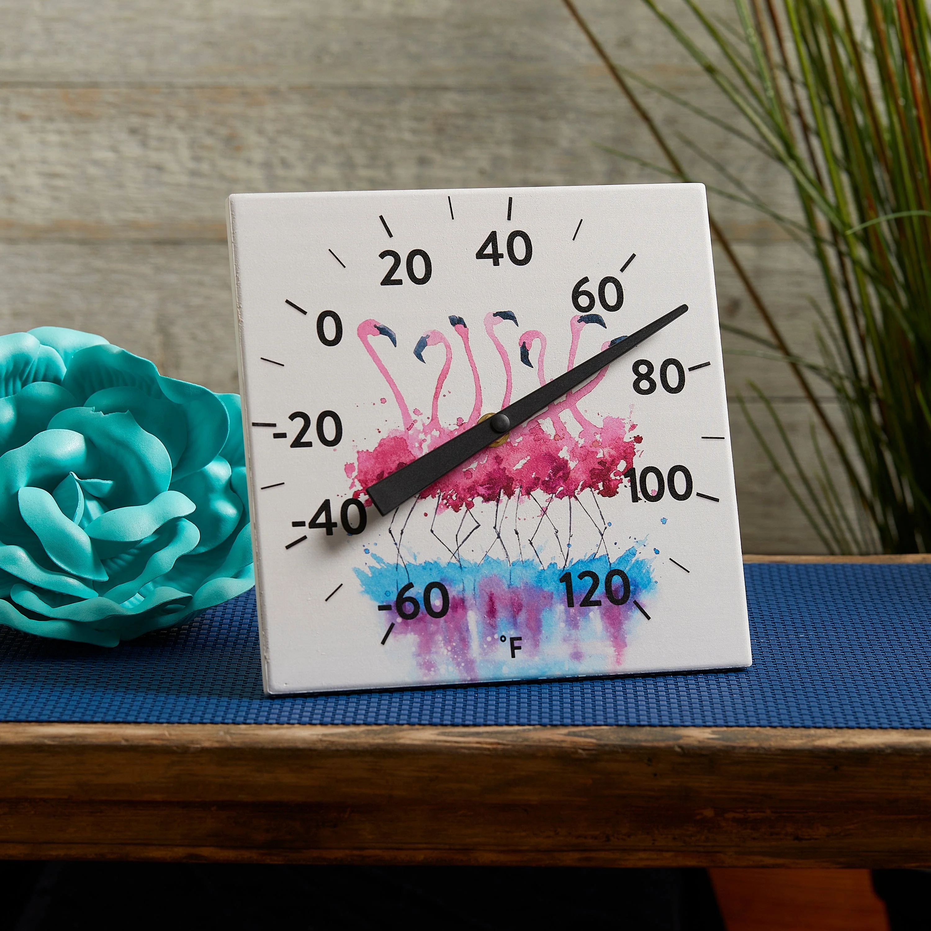 Ceramic Flamingo Tabletop and Hanging Decorative Thermometer - Image 3