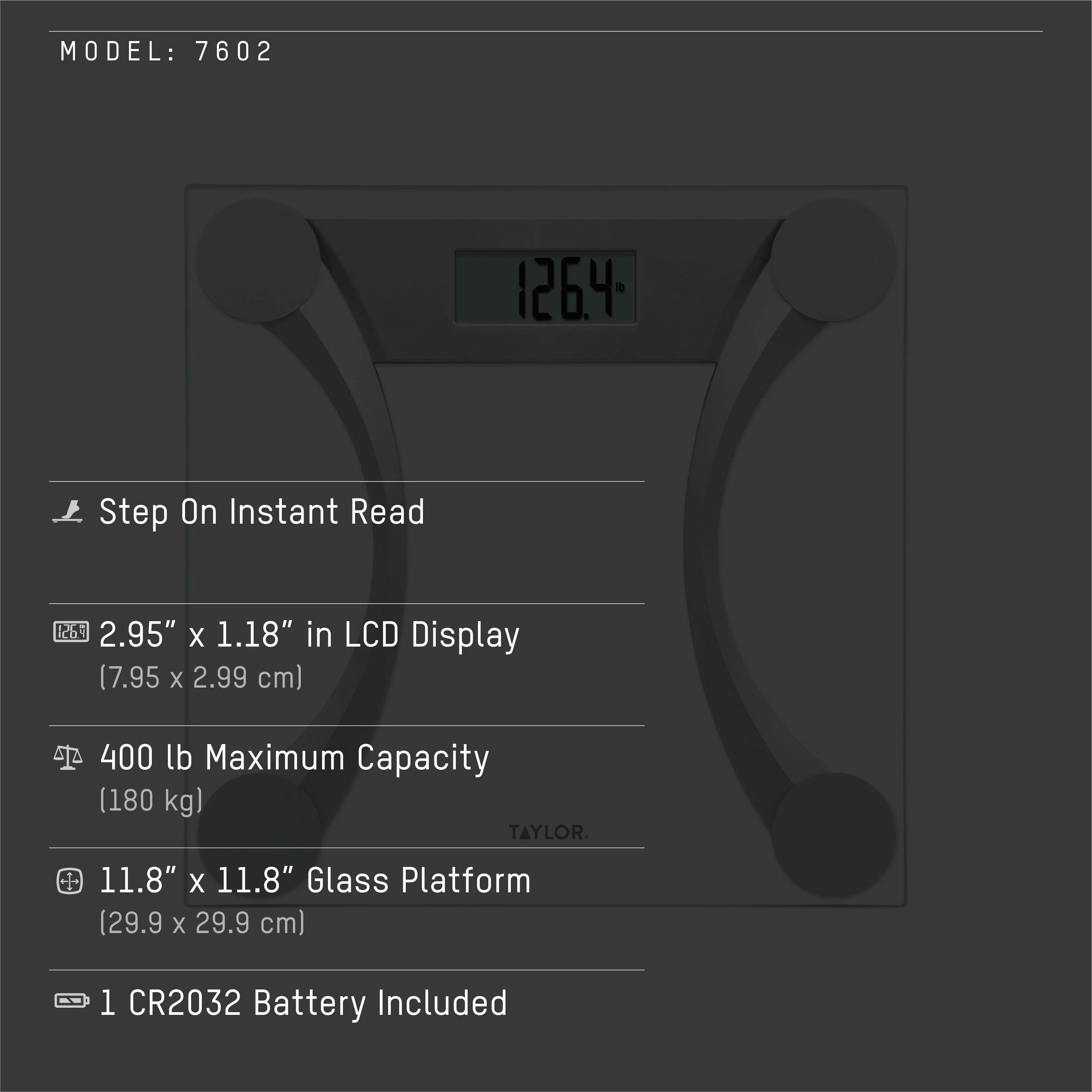 Clear Glass Digital Bathroom Scale with Metallic Accents - Image 5