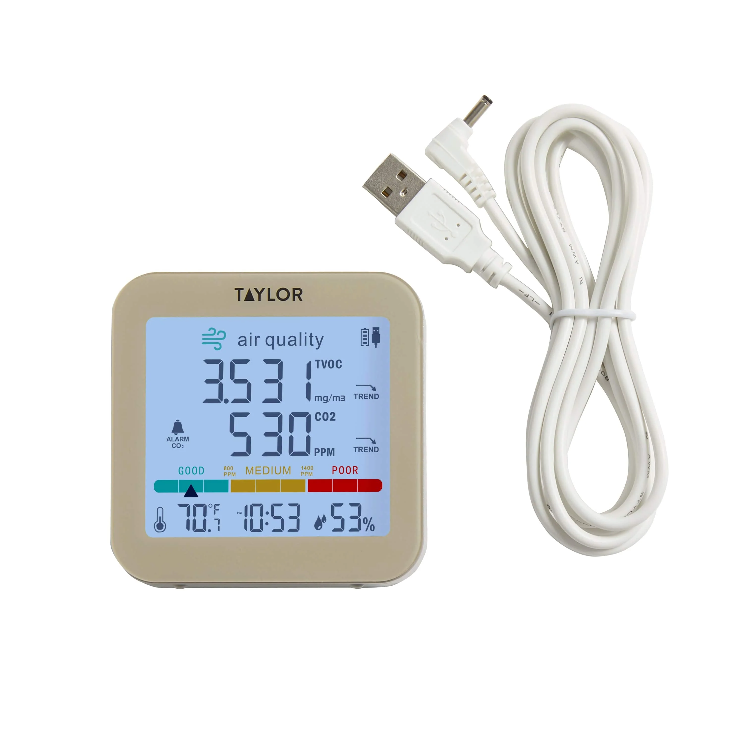 Digital Air Quality Monitor with USB Power Cord - Image 4