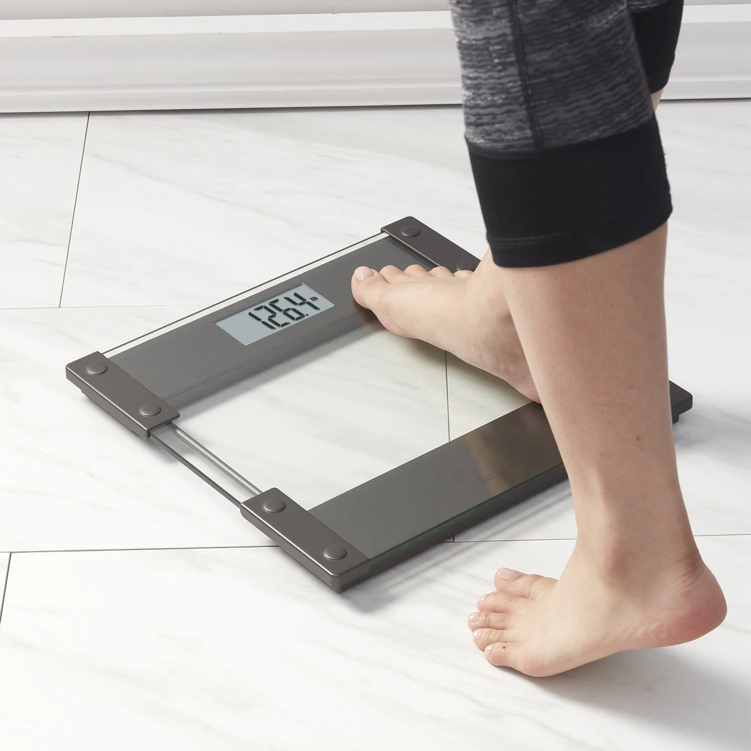 Digital Glass Bathroom Scale, Hinge Design - Image 3