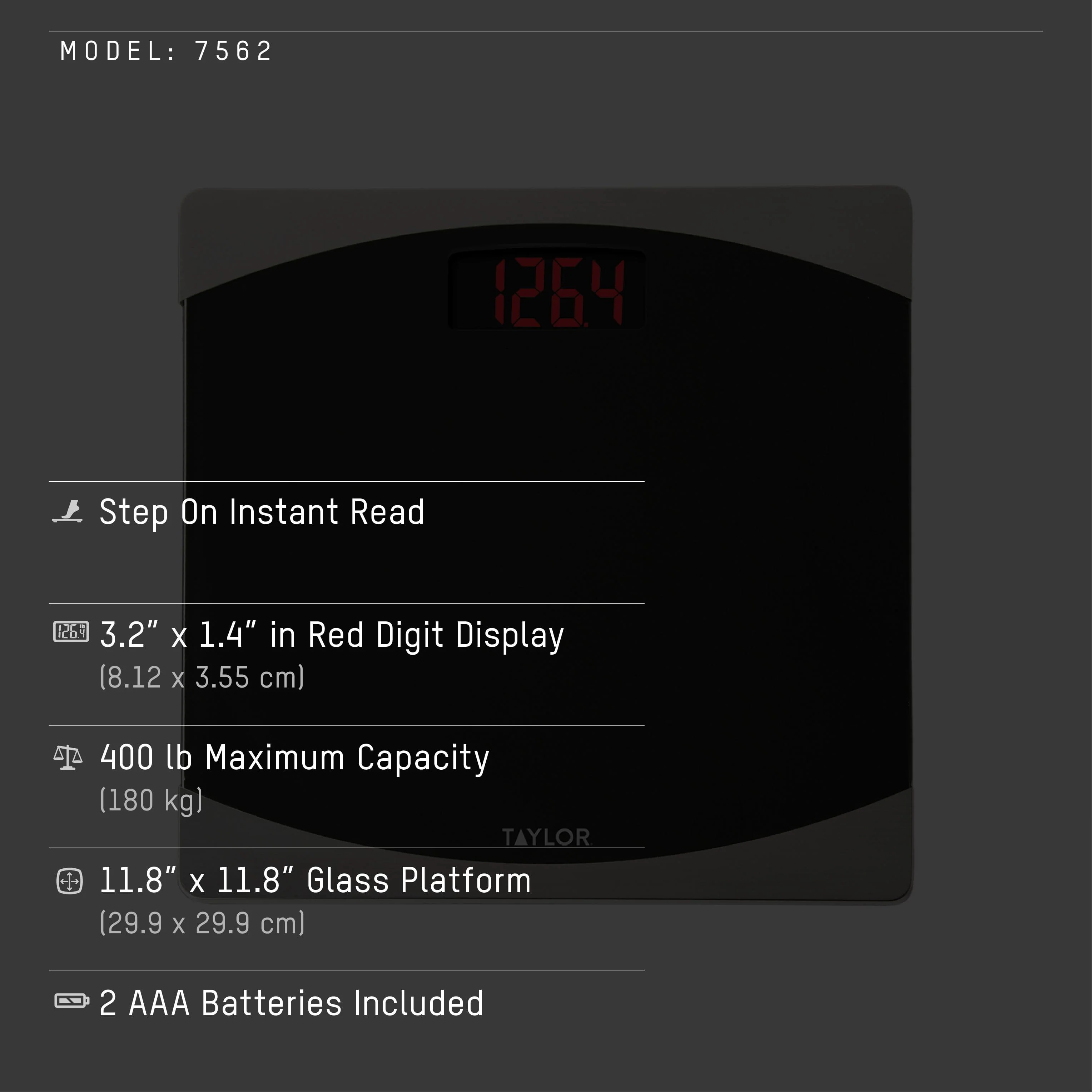 Digital Glass Bathroom Scale with Red LCD Display - Image 3