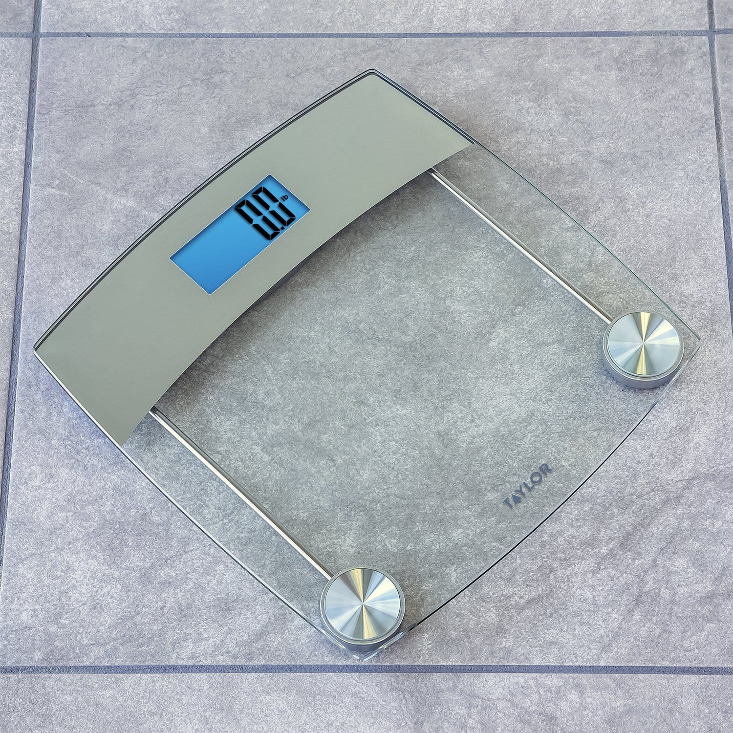 Digital Glass Bathroom Scale with Stainless Steel Accents - Image 3