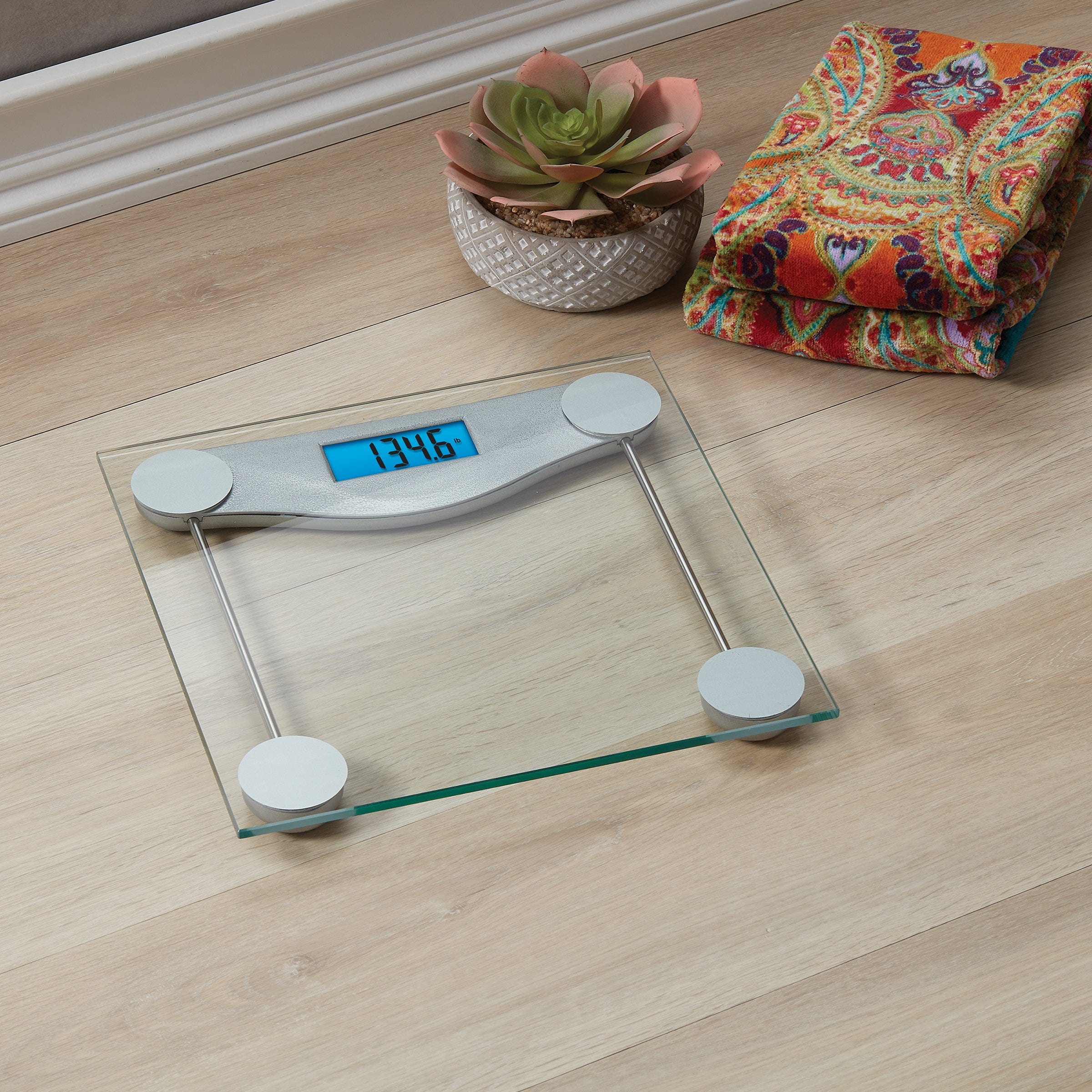 Digital Glass Scale with Clear Metal Accents - Image 3