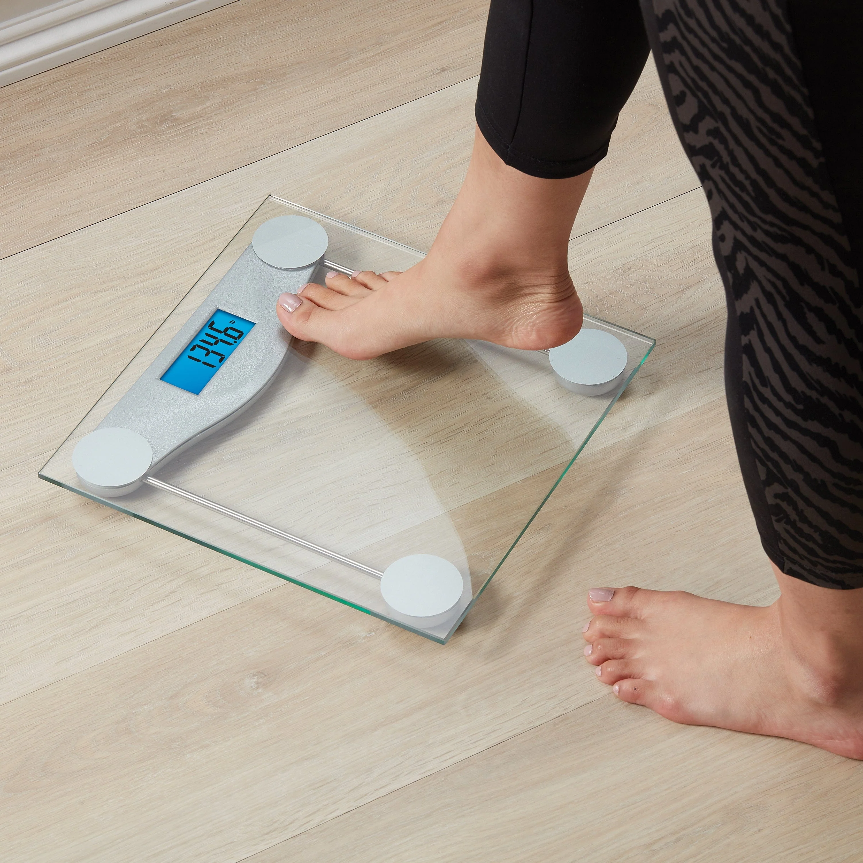 Digital Glass Scale with Stainless Steel Accents - Image 2