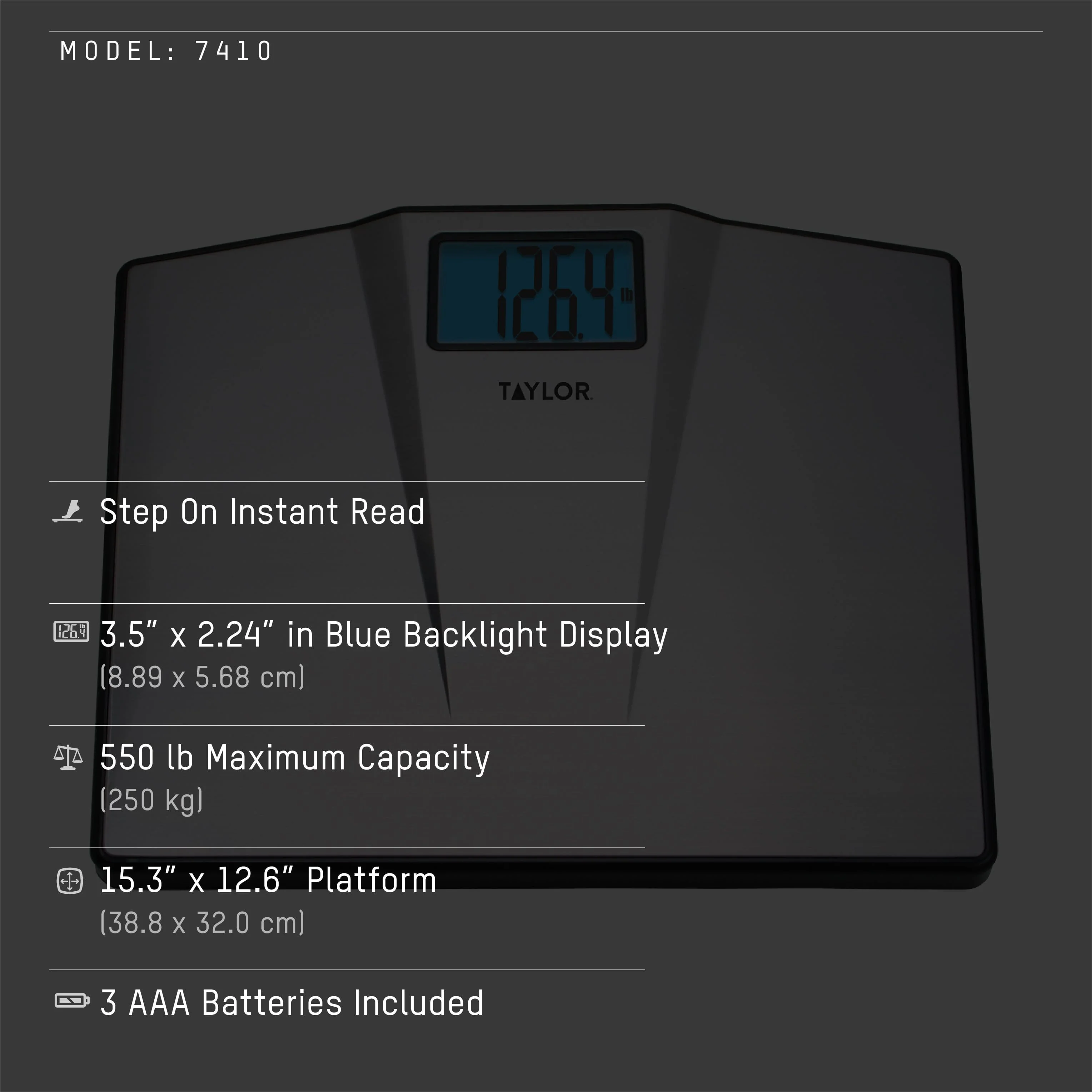 High Capacity Digital Bathroom Scale with Backlit Display - Image 3