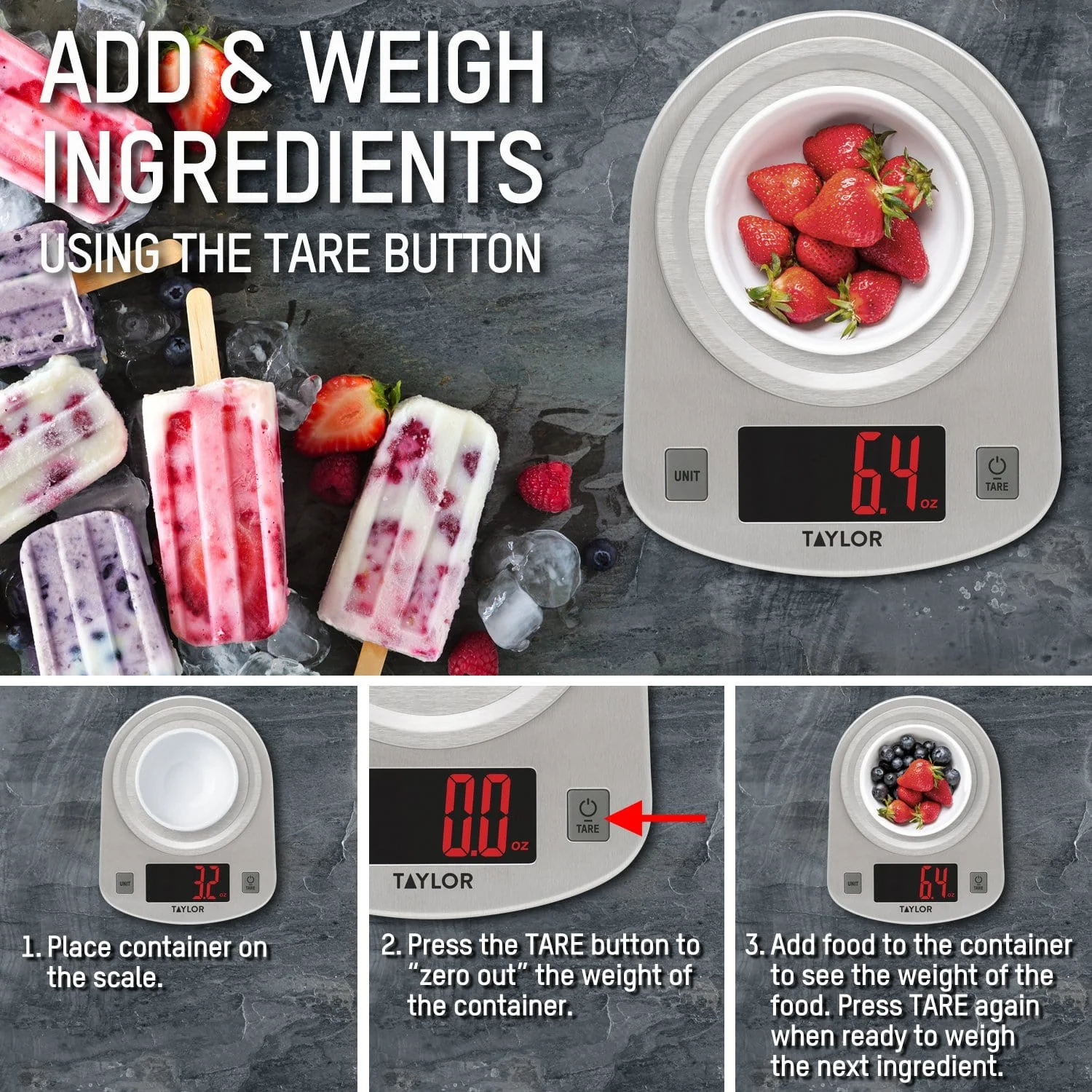 Stainless Steel LED Digital Kitchen Scale - Image 7