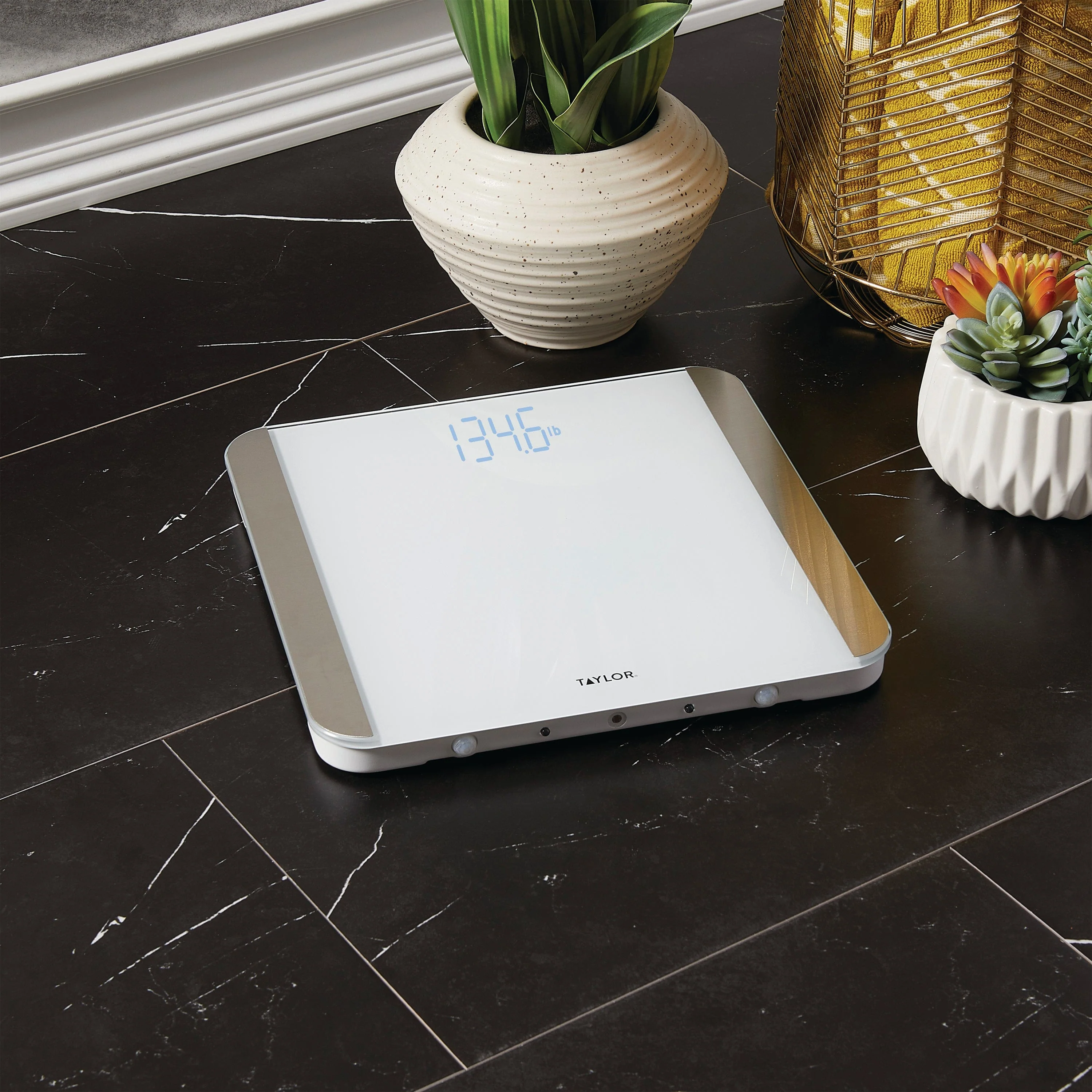 Glass Digital Bathroom Scale with Motion and Light Sensors, White - Image 5