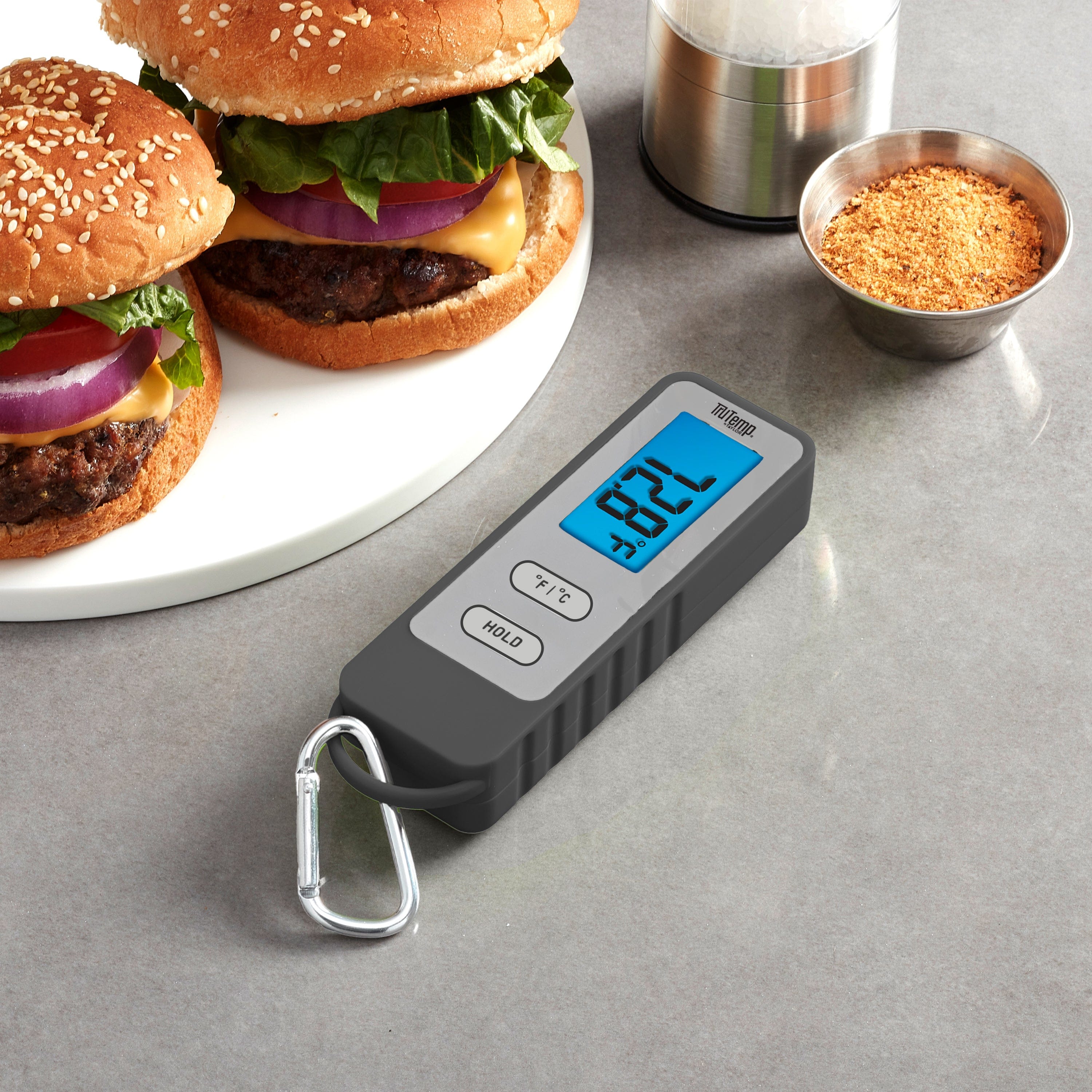 TruTemp Compact Digital Folding Meat Thermometer with Carabiner Clip - Image 5