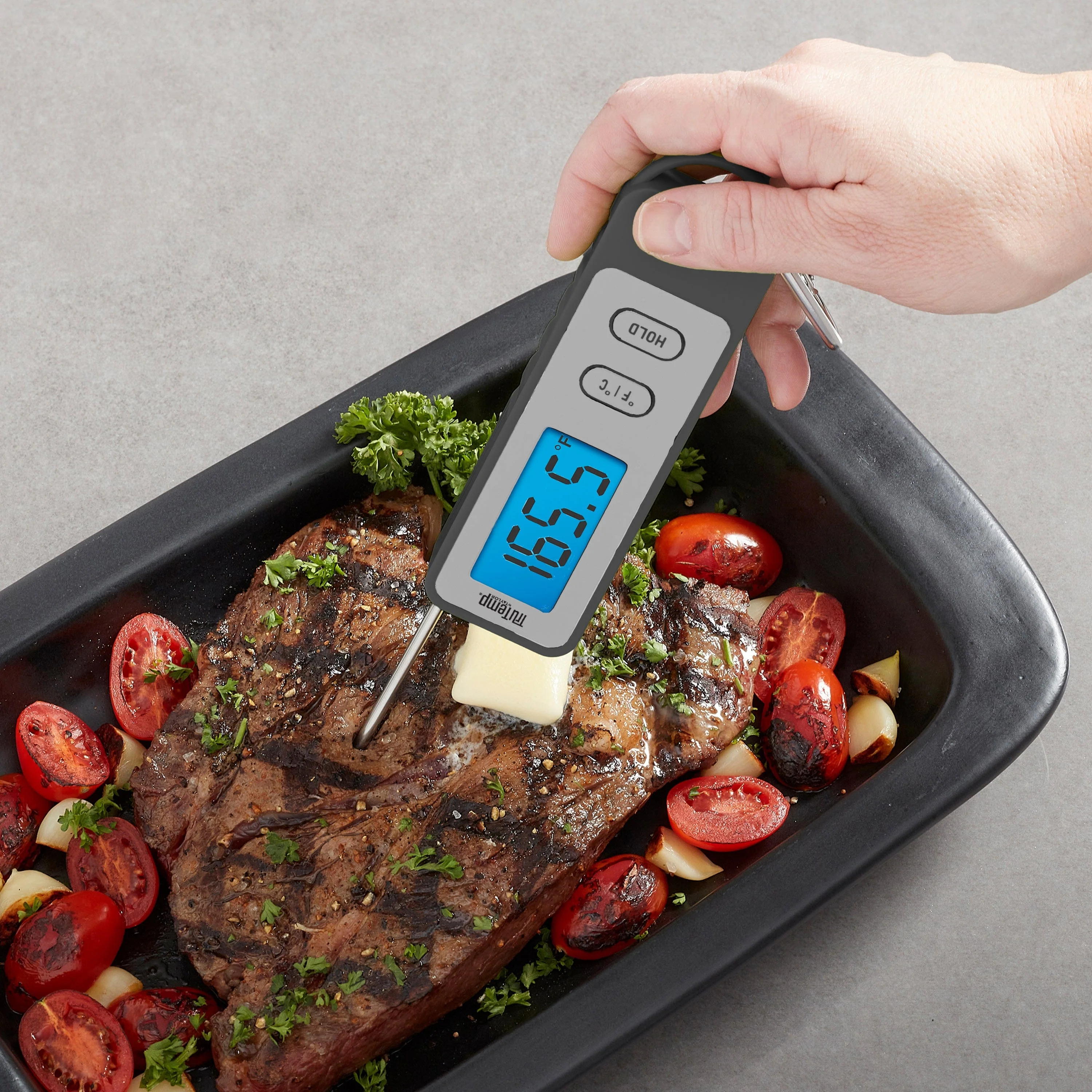 TruTemp Compact Digital Folding Meat Thermometer with Carabiner Clip - Image 6