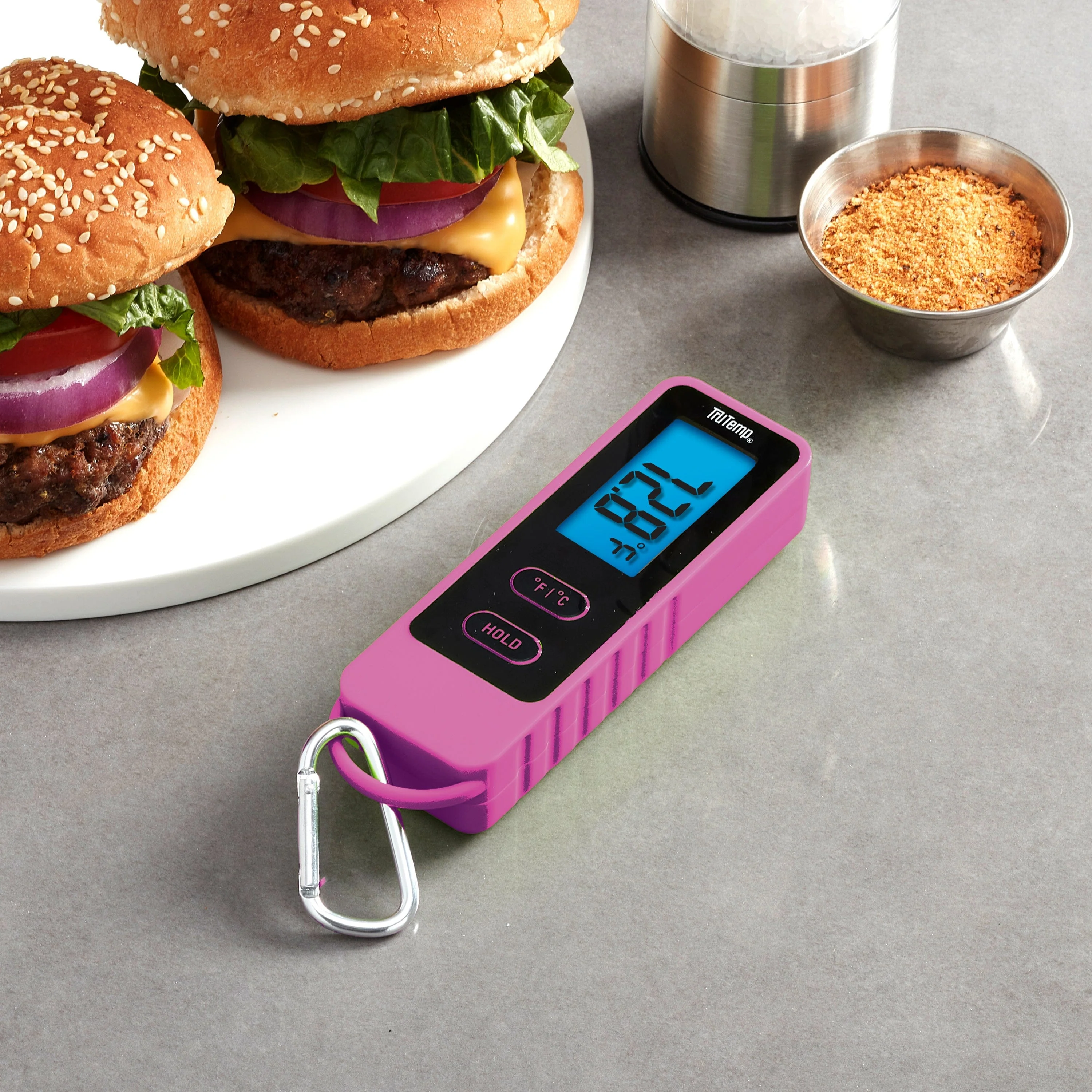 TruTemp Compact Digital Folding Meat Thermometer with Carabiner Clip - Image 8