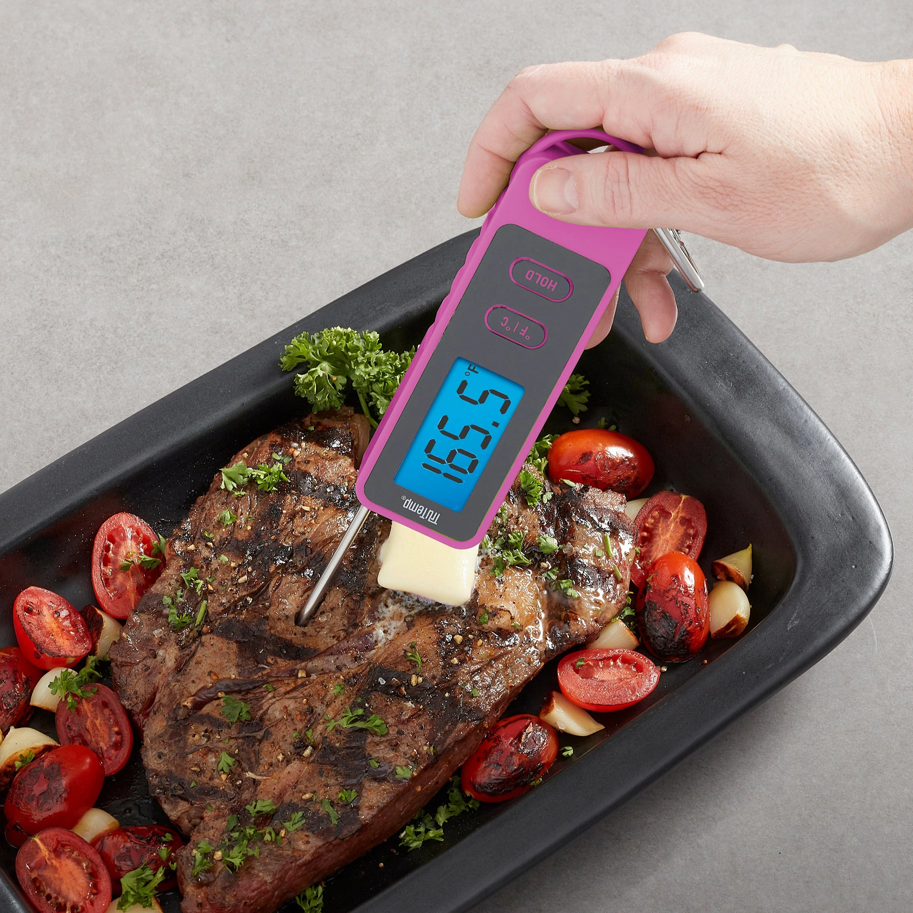 TruTemp Compact Digital Folding Meat Thermometer with Carabiner Clip - Image 9